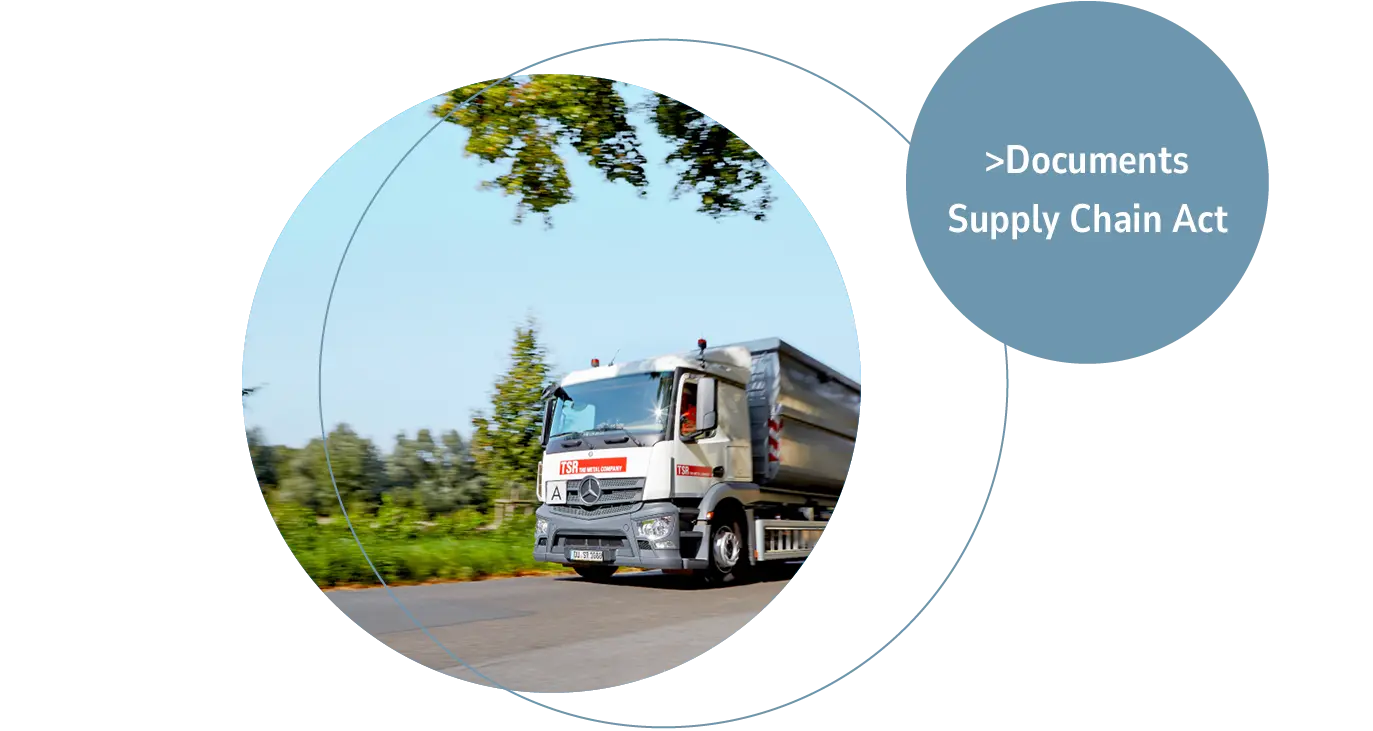 truck driving through nature with text "Documents Supply Chain Act"